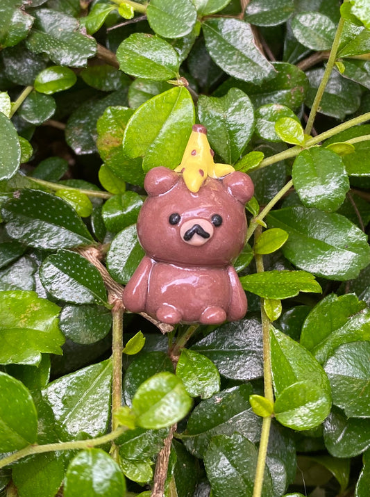 Banana Boo Bear Clay Charm